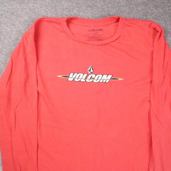 Volcom Cheezmoso Spellout Logo Medium Red Long Sleeve T-Shirt - Picture 6 of 9